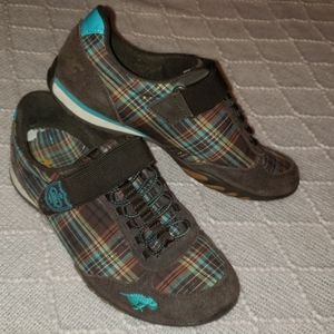 2/$15! Cute brown and plaid sneakers